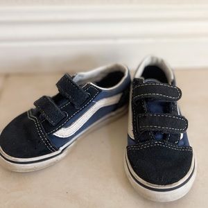 Navy blue toddler vans size 8